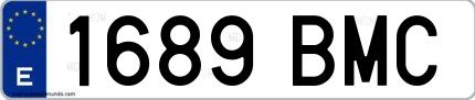 Ejemplo de matrícula española 1689 BMC
