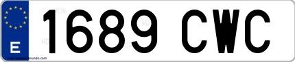 Ejemplo de matrícula española 1689 CWC