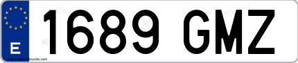 Ejemplo de matrícula de coche ordinaria 1689 GMZ