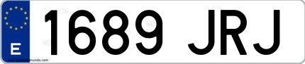 Ejemplo de matrícula española 1689 JRJ