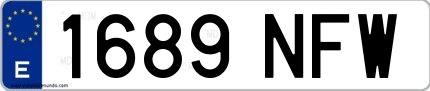 Ejemplo de matrícula española 1689 NFW