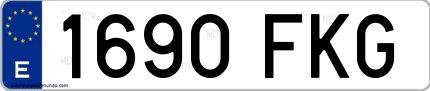 Ejemplo de matrícula española 1690 FKG