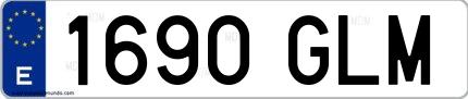 Ejemplo de matrícula española 1690 GLM