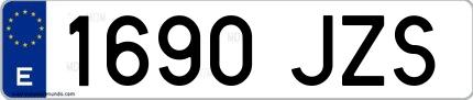 Ejemplo de matrícula española 1690 JZS
