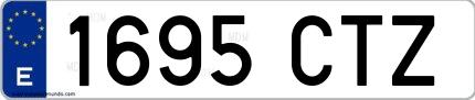 Ejemplo de matrícula española 1695 CTZ
