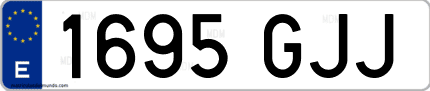 Ejemplo de matrícula de coche ordinaria 1695 GJJ