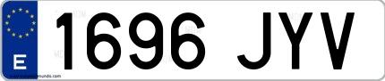 Ejemplo de matrícula española 1696 JYV