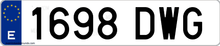 Ejemplo de matrícula de coche ordinaria 1698 DWG