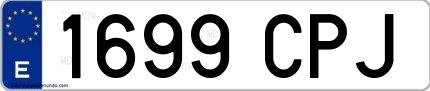 Ejemplo de matrícula española 1699 CPJ