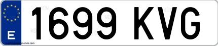 Ejemplo de matrícula española 1699 KVG