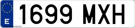 Ejemplo de matrícula española 1699 MXH