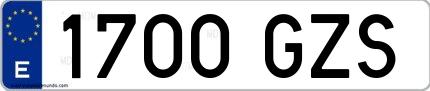Ejemplo de matrícula española 1700 GZS