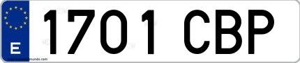 Ejemplo de matrícula española 1701 CBP