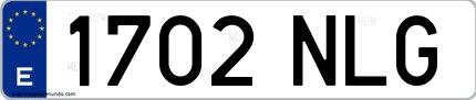 Ejemplo de matrícula española 1702 NLG