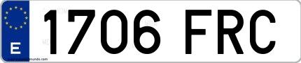 Ejemplo de matrícula española 1706 FRC
