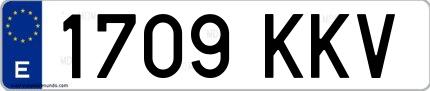 Ejemplo de matrícula española 1709 KKV
