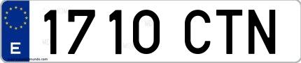 Ejemplo de matrícula española 1710 CTN