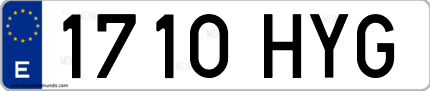 Ejemplo de matrícula de coche ordinaria 1710 HYG