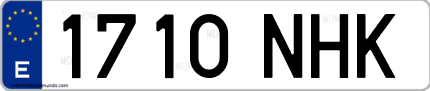 Ejemplo de matrícula de coche ordinaria 1710 NHK