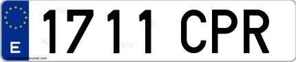 Ejemplo de matrícula española 1711 CPR