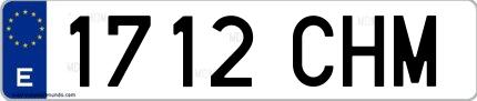 Ejemplo de matrícula española 1712 CHM