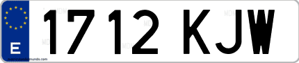 Ejemplo de matrícula de coche ordinaria 1712 KJW