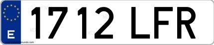 Ejemplo de matrícula española 1712 LFR