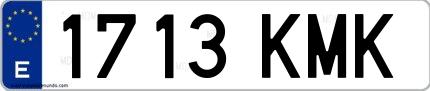 Ejemplo de matrícula española 1713 KMK