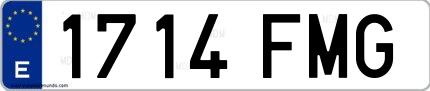 Ejemplo de matrícula española 1714 FMG