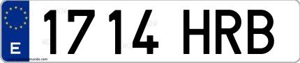 Ejemplo de matrícula española 1714 HRB