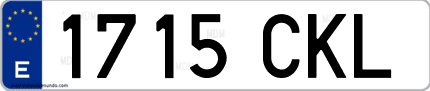 Ejemplo de matrícula de coche ordinaria 1715 CKL