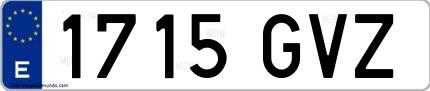 Ejemplo de matrícula española 1715 GVZ