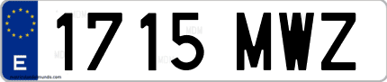Ejemplo de matrícula de coche ordinaria 1715 MWZ