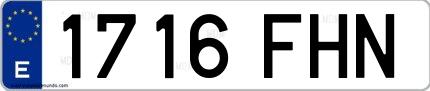 Ejemplo de matrícula española 1716 FHN