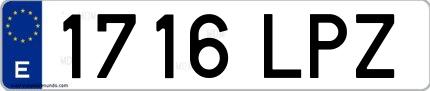 Ejemplo de matrícula española 1716 LPZ
