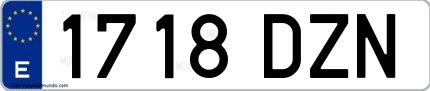 Ejemplo de matrícula española 1718 DZN