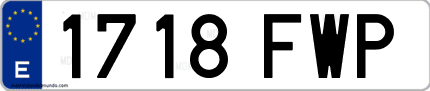 Ejemplo de matrícula de coche ordinaria 1718 FWP