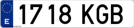 Ejemplo de matrícula de coche ordinaria 1718 KGB