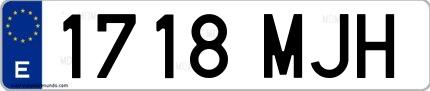 Ejemplo de matrícula española 1718 MJH
