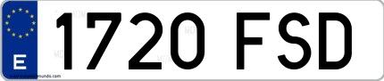 Ejemplo de matrícula española 1720 FSD