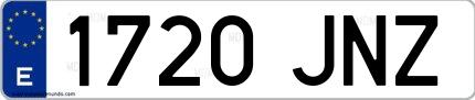 Ejemplo de matrícula española 1720 JNZ