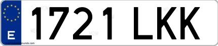 Ejemplo de matrícula española 1721 LKK
