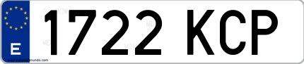 Ejemplo de matrícula española 1722 KCP