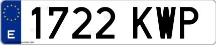 Ejemplo de matrícula española 1722 KWP