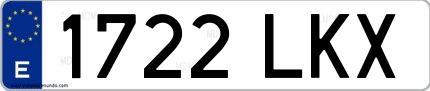 Ejemplo de matrícula española 1722 LKX