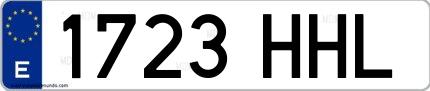 Ejemplo de matrícula española 1723 HHL