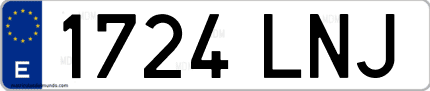 Ejemplo de matrícula de coche ordinaria 1724 LNJ
