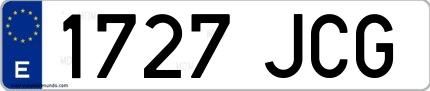 Ejemplo de matrícula española 1727 JCG