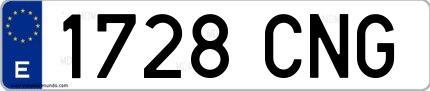 Ejemplo de matrícula española 1728 CNG