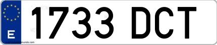 Ejemplo de matrícula española 1733 DCT